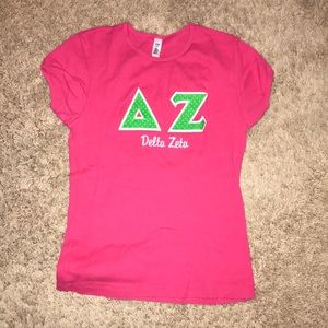 Delta Zeta Stitched Letter Tshirt